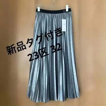 택 포함 새상품 23구 32 실버 플리츠 스커트
