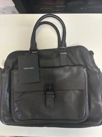 [ 미사용품 ] Giorgio Armani 다크 브라운 보스턴 백