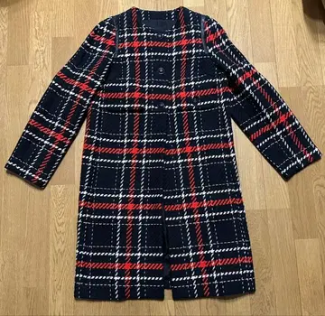 알아바일 체크 무늬 롱 코트