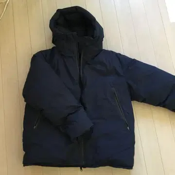 네이비 다운 자켓 XL 후드 부착