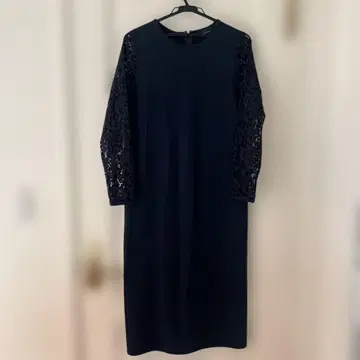 마로넨온피 네이비 원피스 긴팔 레이스 포멀