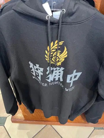 USJ 한정판 몬스터 헌터 와일즈 후드티 블랙 L 사이즈