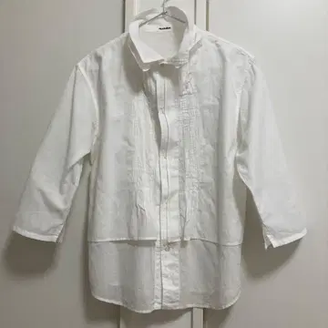 Plantation 화이트 7부 소매 긴팔 셔츠