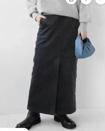 저널 스탠다드 리룸 코듀로이 타이트 스커트 다크 그레이