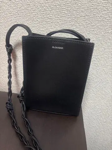 질 샌더 블랙 가죽 숄더백