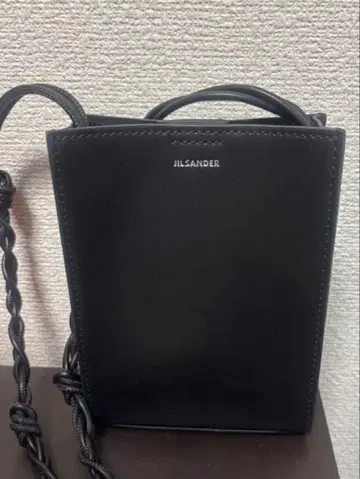 질 샌더 블랙 가죽 숄더백