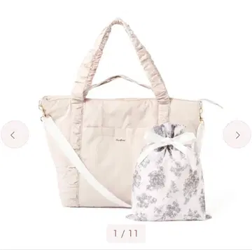 클래식 플라워 트래블 백 라이트 핑크