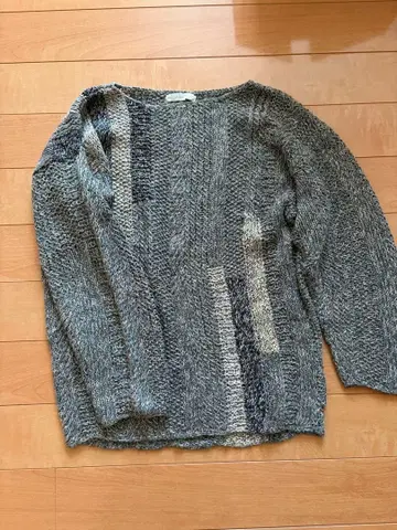 요건 레일 뜨개질 굵은 면 린넨 실크 니트 M