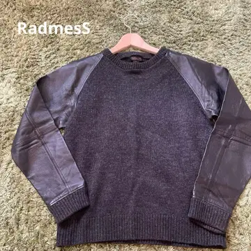 RadmesS MEN'S BIGI 남성용 가죽 래글런 울 니트
