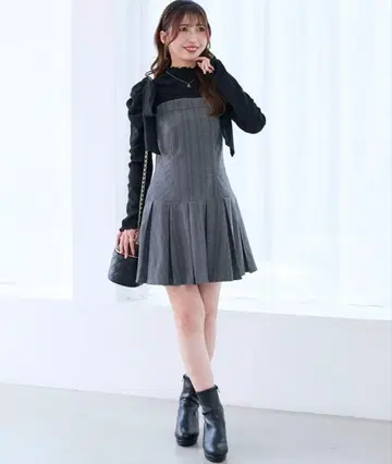 majestic legon 숄더 리본 미니 원피스