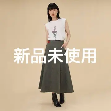 EVANGELION Side Belt Long Skirt (OLIVE)