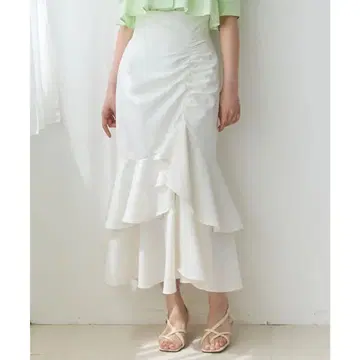 andcouture 아지메 개더 프릴 머메이드 스커트