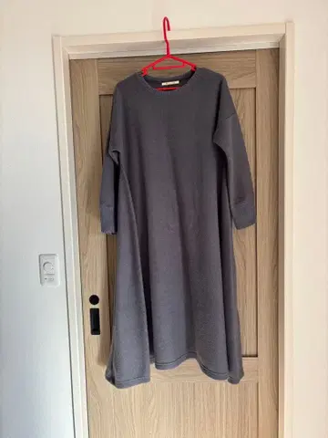 그레이 니트 A라인 롱 원피스