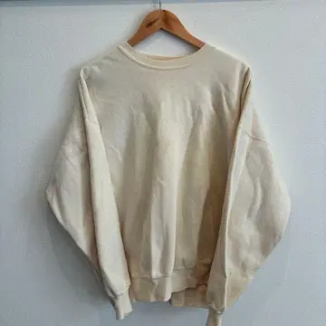 Hanes 프리미엄 웨이트 맨투맨 크림색