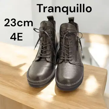 컨디션 최상/발볼 넓음/경량/레이스업/숏부츠/블랙/23cm/가죽