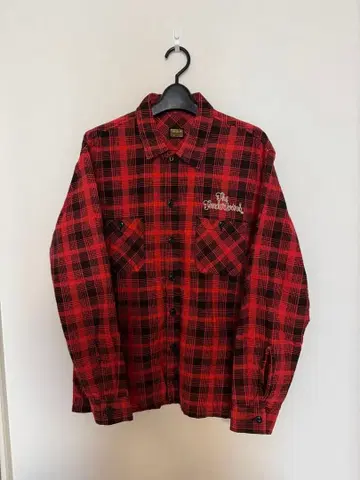 Tenderloin 긴팔 플란넬 셔츠 빨검 체크