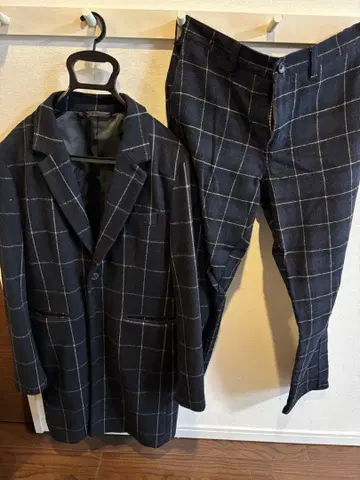 RAGBLEBLUE 체크 무늬 자켓 팬츠 세트 L 셋업