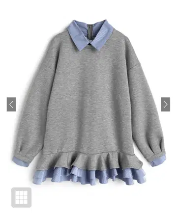 스트라이프 패턴 셔츠 레이어드 스타일 프릴 원피스[kz708]