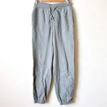 지유 맨투맨 조거 팬츠 면 100% 그레이 M 허리밴딩 끈