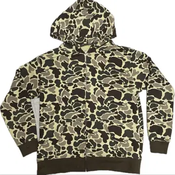 카모 패턴 지퍼 후드티