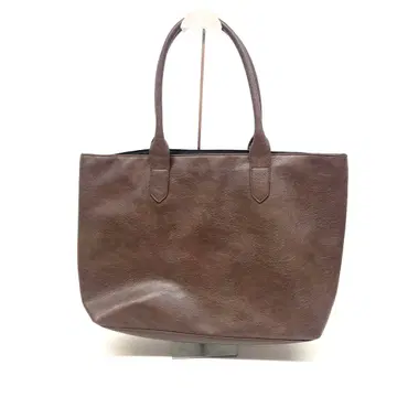 브라운 합성 피혁 토트백