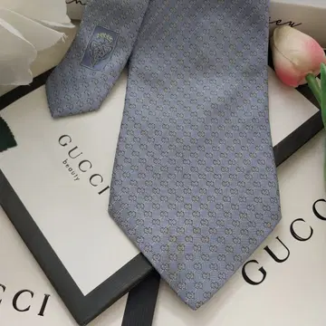 구찌 실크 라이트 블루 GG 자카드 넥타이 9.7cm B등급 K1379 | 브랜드