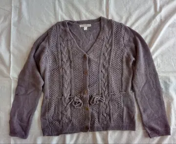 미사용 휴먼 우먼 스모키 퍼플 가디건 알파카 100%