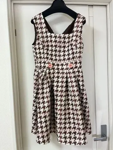 리즈리사 하운드투스 체크 패턴 원피스 LIZLISA