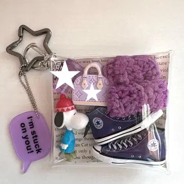 가챠 파우치 CONVERSE 그레이프 PEANUTS