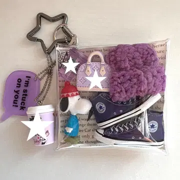 가챠 파우치 CONVERSE 그레이프 PEANUTS