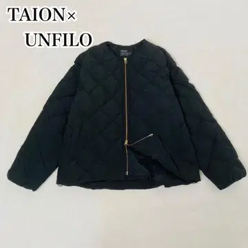TAION UNFILO 퀼팅 숏 기장 블루종 다운 자켓