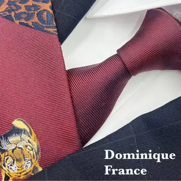 [새상품급] 도미니크 프랑스 넥타이 와인 레드 자수 명품 실크