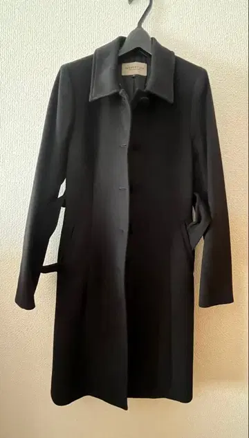 PROPORTION 블랙 롱 코트 허리 벨트 포함