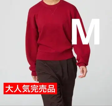 인기 완판템 UNIQLOC 스무스 코튼 크루넥 스웨터 레드 M