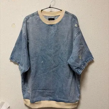 라이트 블루 데미지 데님 셔츠