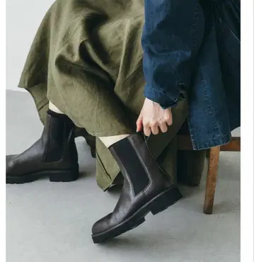 [ 북유럽 생활 잡화점 ] 코다와리 밑창의 사이드 고어 부츠/브라운