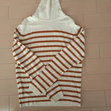 JOHN SMEDLEY 하이넥 스웨터 아이보리/오렌지