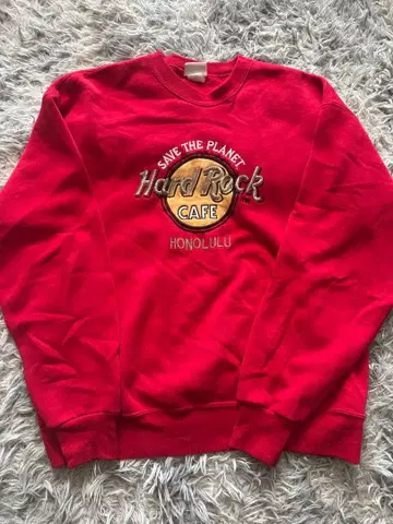 하드 록 카페 맨투맨 L 사이즈 빨간색
