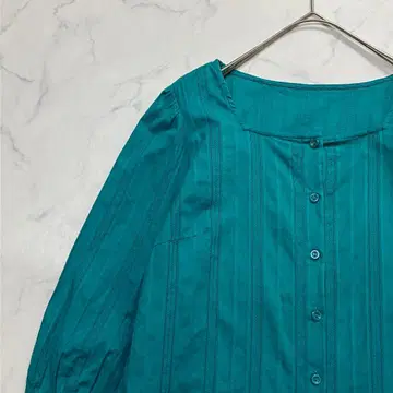 any SiS 자카드 시스루 패턴 스트라이프 7부 소매 코튼 셔츠 2