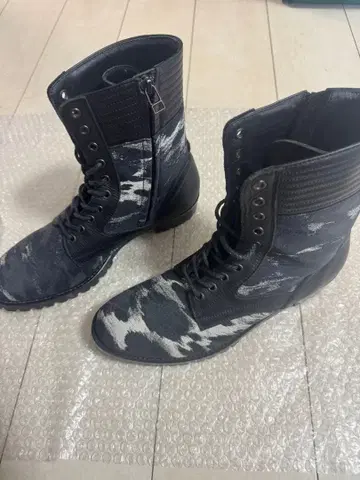 5351 POUR LES HOMMES 레이스업/사이드 지퍼 부츠