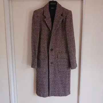 트위드 체스터 코트 블랙과 화이트