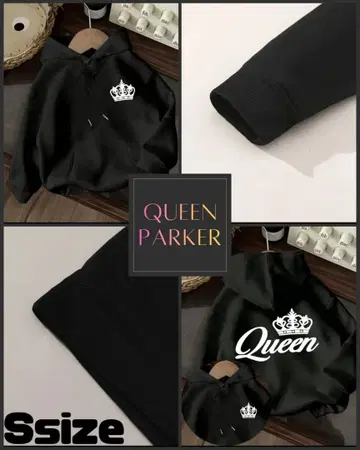 블랙 후드 부착 맨투맨 S 사이즈