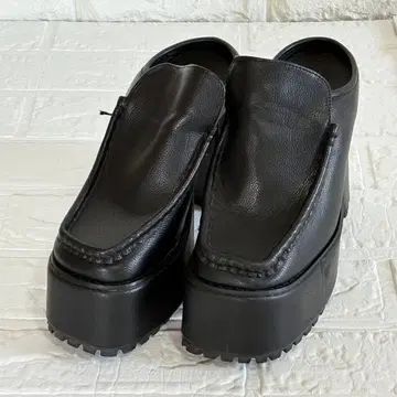 GRL 그레일 통굽 로퍼 뮬 블랙 23cm