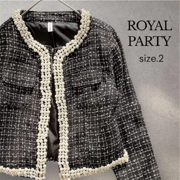 [ 택 포함 새상품 ] ROYAL PARTY 펄 트위드 자켓 경사