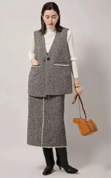 ROPE 네프 트위드 베스트 자켓