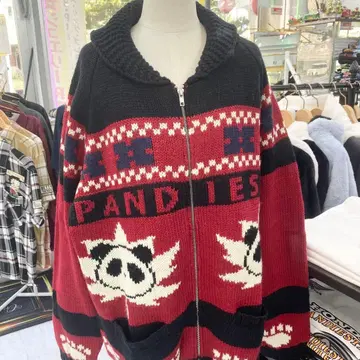 ( 75 ) 팬디에스타 단풍 패턴 가디건 블랙