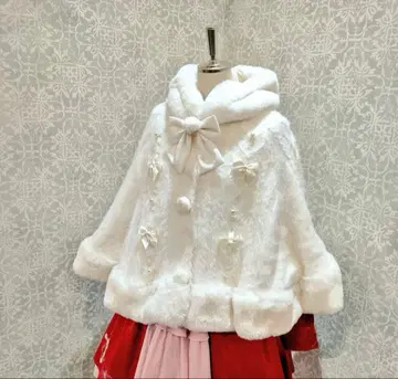 Amavel 하트 케이블 짜임 니트 판초