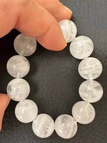 고품질! 화이트 팬텀 가든 쿼츠 (천층, 반) 팔찌