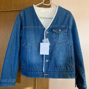 새상품 보아 부착 데님 자켓 노카라 S 사이즈