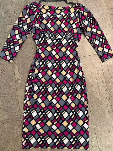 DIANE von FURSTENBERG 기하학 패턴 원피스